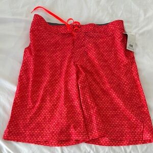 NWT Champion Red Geometric Swim Shorts - 36